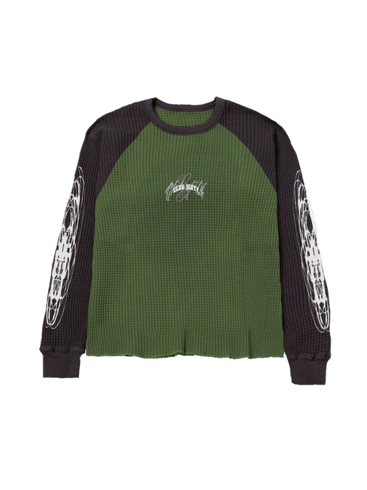 TRIPLE LOGO THERMAL GREEN/BLACK + WHITE