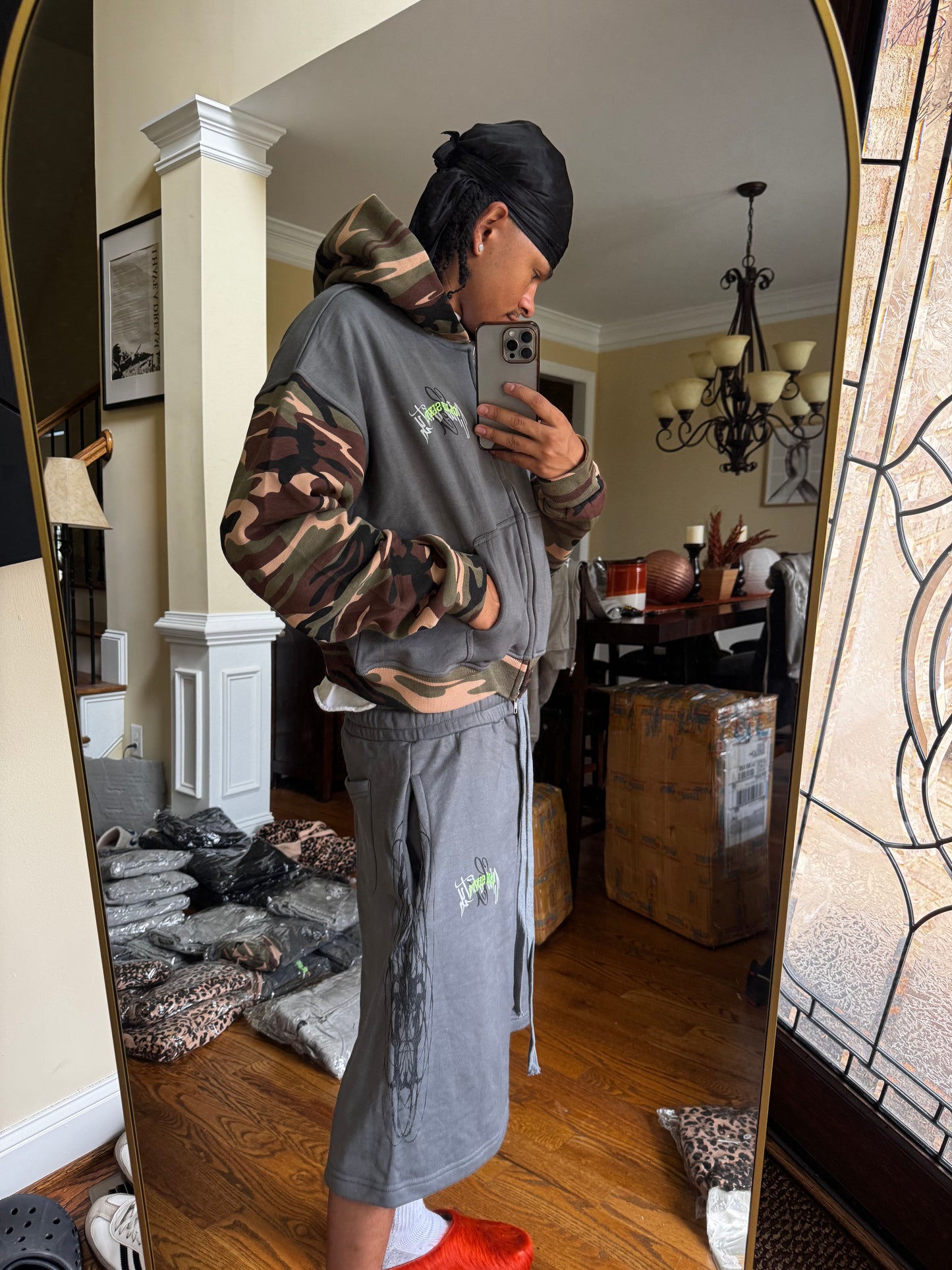 "TRIPLE LOGO" CAMO SET BLACK/GREY