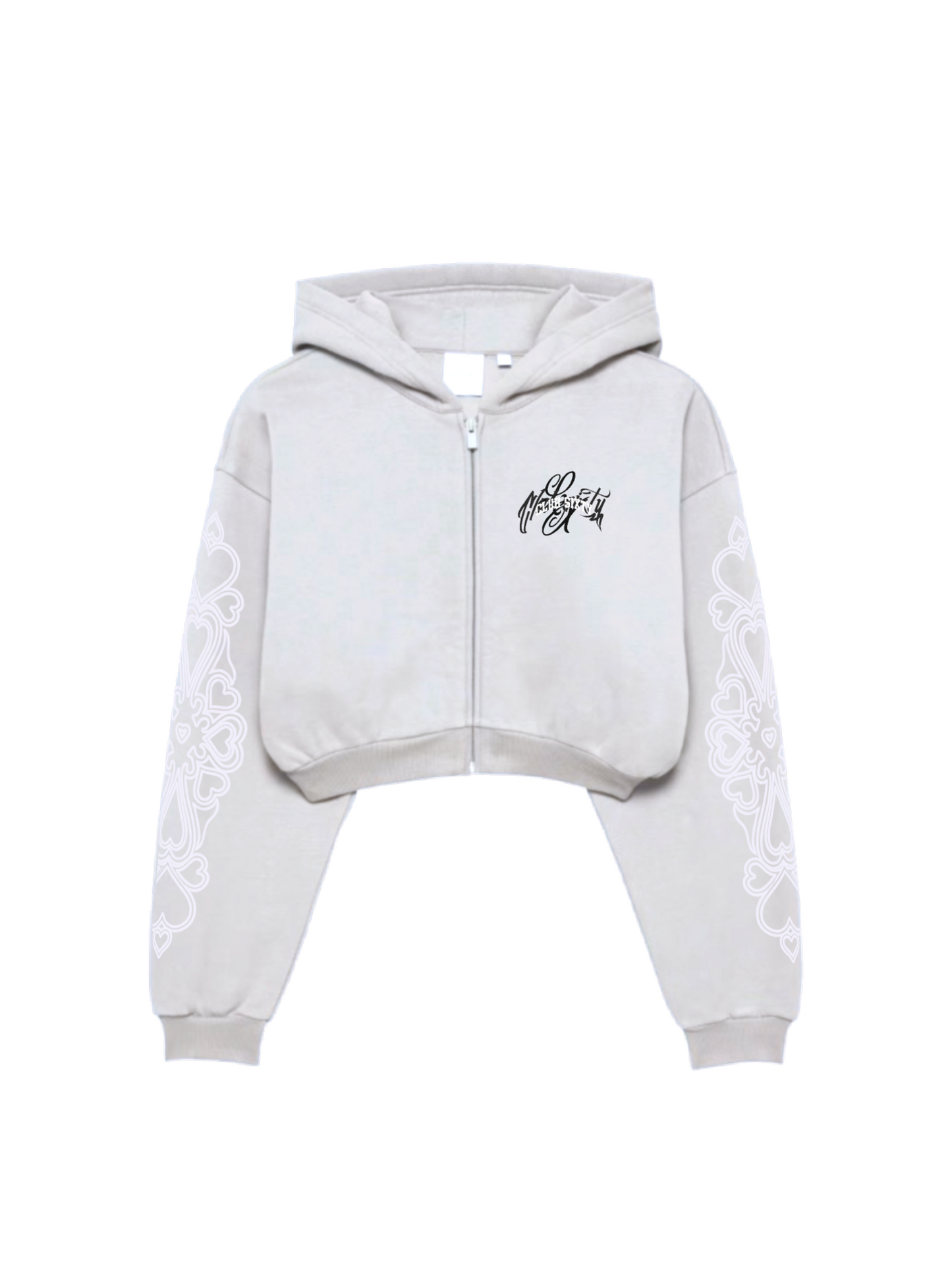 TRIPLE LOGO CROPPED HOODIE <3