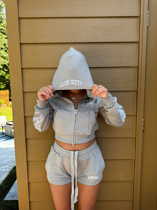 TRIPLE LOGO CROPPED HOODIE <3