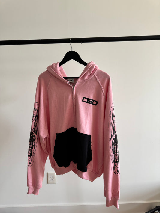 LARGE PINK C60 LOGO ZIP-UP
